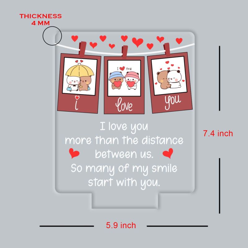 Love Quote Led Night Lamp with Warm White Light 3D Acrylic Lamp, I Love You Gift for Husband Wife Boyfriend Girlfriend